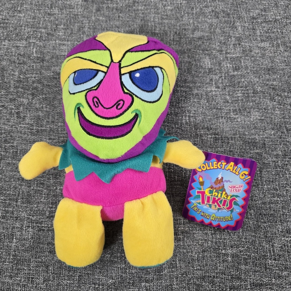 NWT National Entertainment Network Yellow Tiki Stuffed Animal Luau Summer Plush